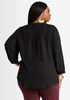 Tall Black V Neck Pullover Blouse, Black image number 1
