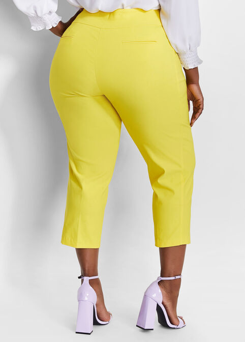 Yellow High Rise Crop Skinny Pant, Buttercup image number 1