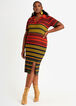 Plus Size Dresses Stripe Rib Knit Polo Slit Front Bodycon Shirtdress image number 0