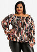 Animal Colorblock Smocked Top, Rocky Road image number 0