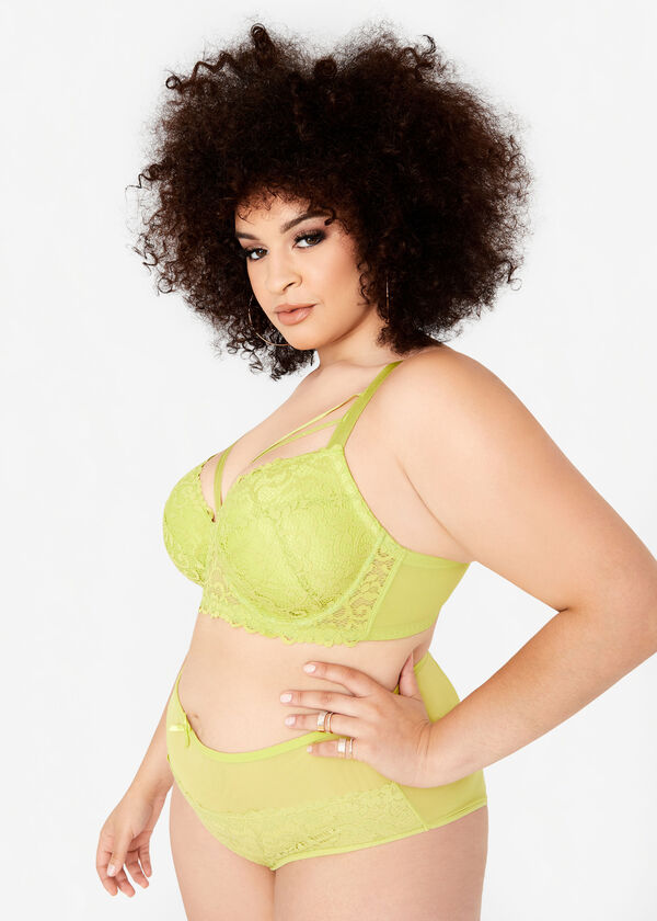 Lace Demi Caged Underwire Bra, Green Oasis image number 2