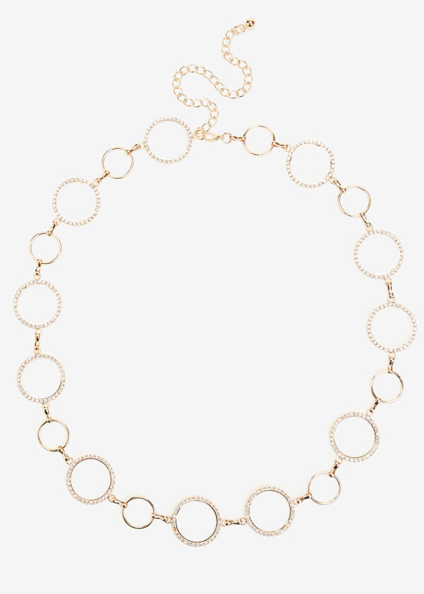 Gold Tone Circle Chain Belt, Gold image number 2