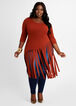Plus Size Best Statement Tops Fringe Asymmetric Tunic Knit Duster image number 0