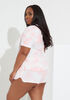 Bebe Tie Dye Pajama Short Set, Light Pink image number 1