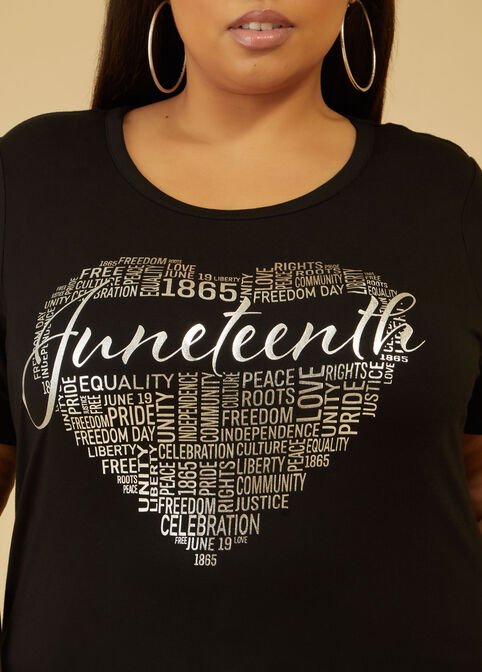 Juneteenth Heart Graphic Tee, Black image number 3