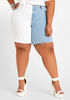 Colorblock High Waist Denim Shorts, Blue image number 0