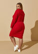 Atlanta Ruched Hoodie Dress, Red image number 1
