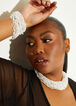 Multistrand Beaded Collar Necklace, White image number 0