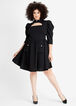 Cutout Utility Fit N Flare Dress, Black image number 0