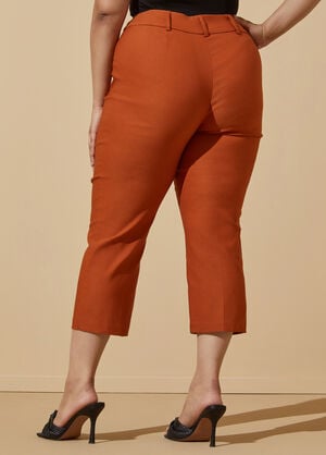 Mid Rise Stretch Twill Capris, Umber image number 1