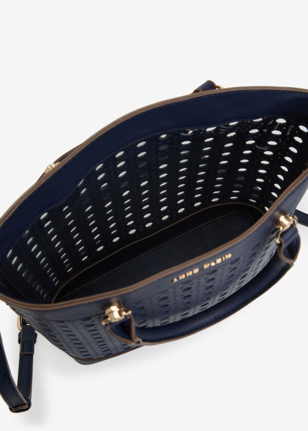 Anne Klein Perforated Tote, Navy image number 3