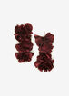 Satin Flower Drop Earrings, Burgundy image number 0