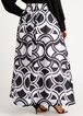 Colorblock Abstract Maxi Skirt, Black White image number 1