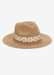 Rhinestone Trim Panama Hat, Natural image number 0