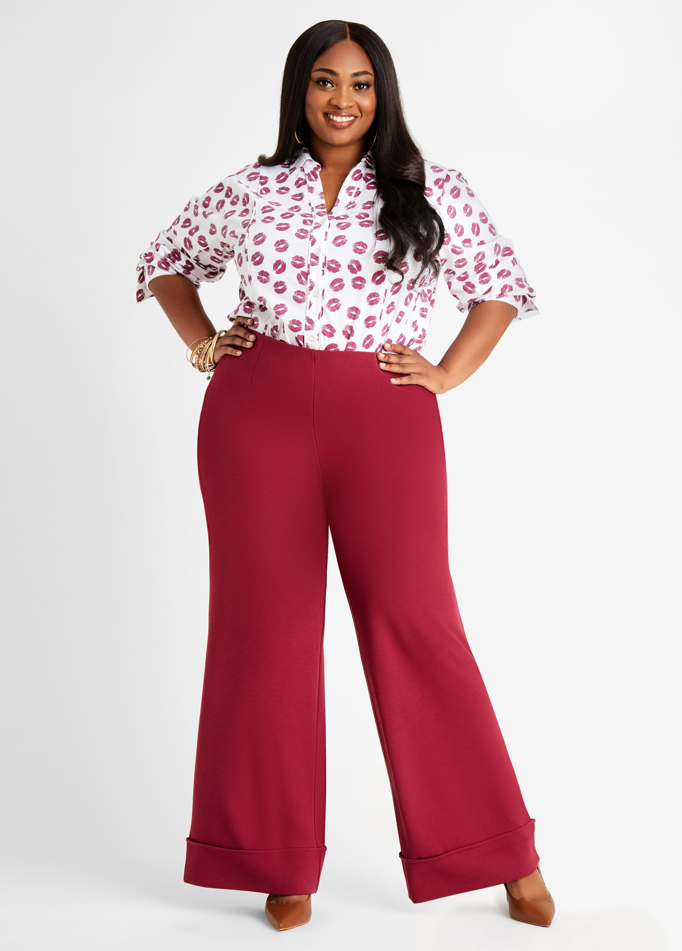 Buy Red Trousers & Pants for Women by Jabama Online | Ajio.com