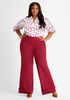 Red High Waist Wide Leg Pant, Rhododendron image number 2