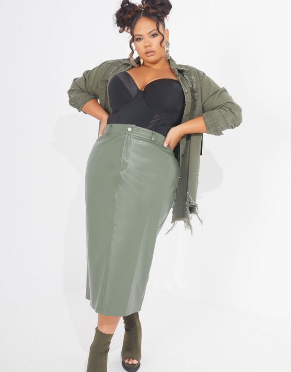 The Baylor Midi Skirt, Green image number 0