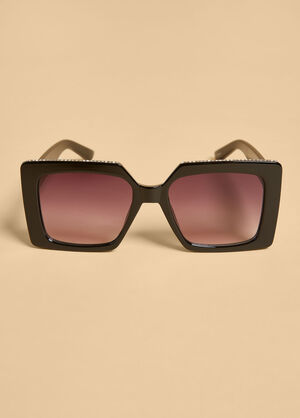Crystal Square Sunglasses, Black image number 0
