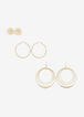 Textured Studs & Hoop Earrings Set, Gold image number 0