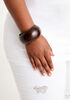 Chunky Wood Bangle Bracelet, Dark Brown image number 0