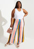Striped Jersey Wide Leg Pants, Multi image number 2