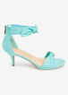 Bow Ankle Strap Wide Width Sandals, Ice Green image number 1