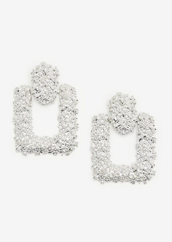 Silver Square Drop Earrings, Silver image number 0