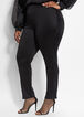Plus Size Scuba High Waist Organza Sheer Side Stripe Dressy Leggings image number 0