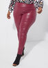 Faux Leather Moto Leggings, Rhododendron image number 2