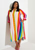 Striped Midi Shirtdress, Multi image number 0