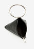 Black Faux Leather Pyramid Bag, Black image number 2