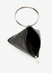 Black Faux Leather Pyramid Bag, Black image number 2