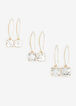 Set of 3 Diamond Drop Earrings, Gold image number 0