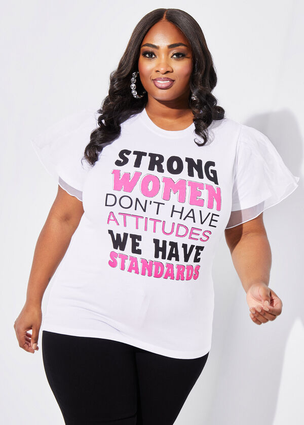 Strong Women Graphic Tee, White image number 0