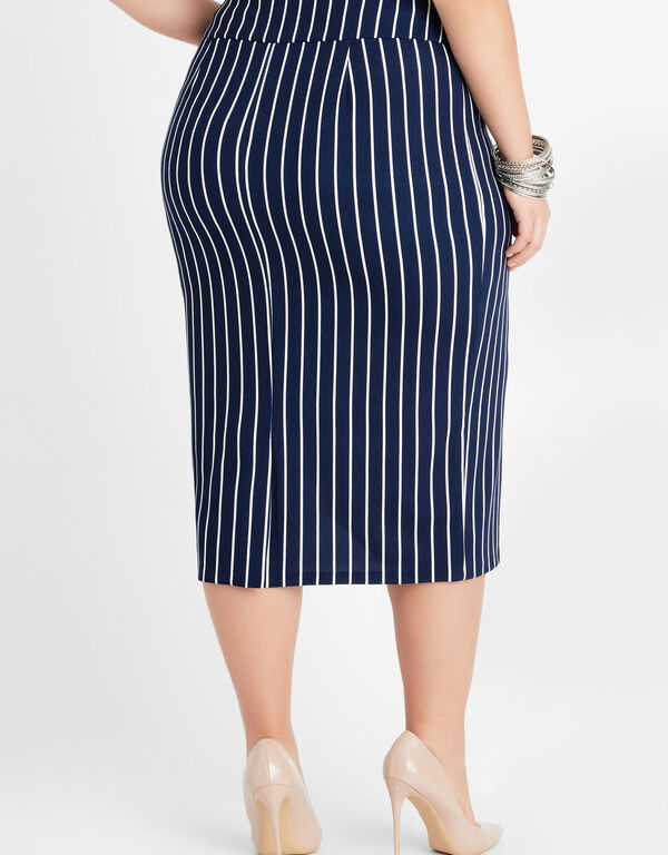Crepe Pull On Pencil Skirt, Navy image number 1
