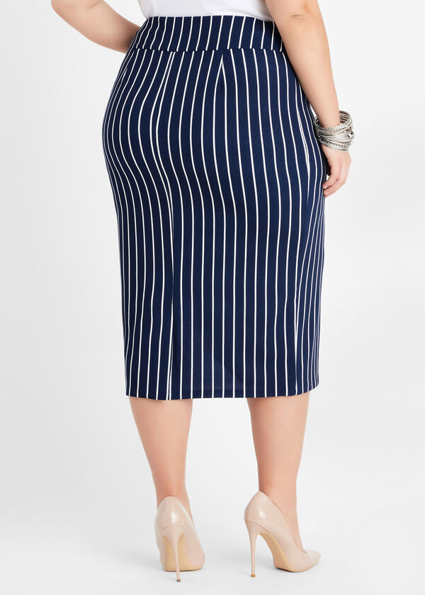 Crepe Pull On Pencil Skirt, Navy image number 1