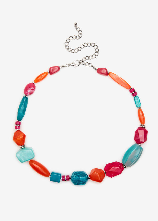 Chunky Bead Choker Necklace, Multi image number 0