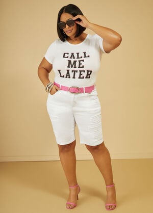 Call Me Later Graphic Tee, White image number 0