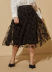 Floral Flocked Tulle Skirt, Black image number 2
