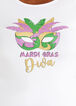 Mardi Gras Glitter Diva Graphic Tee, White image number 1