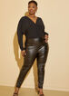 Faux Leather Paneled Jumpsuit, Black image number 0