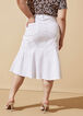 Frayed A Line Denim Skirt, White image number 2