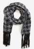 Houndstooth Knitted Scarf, Black Combo image number 0