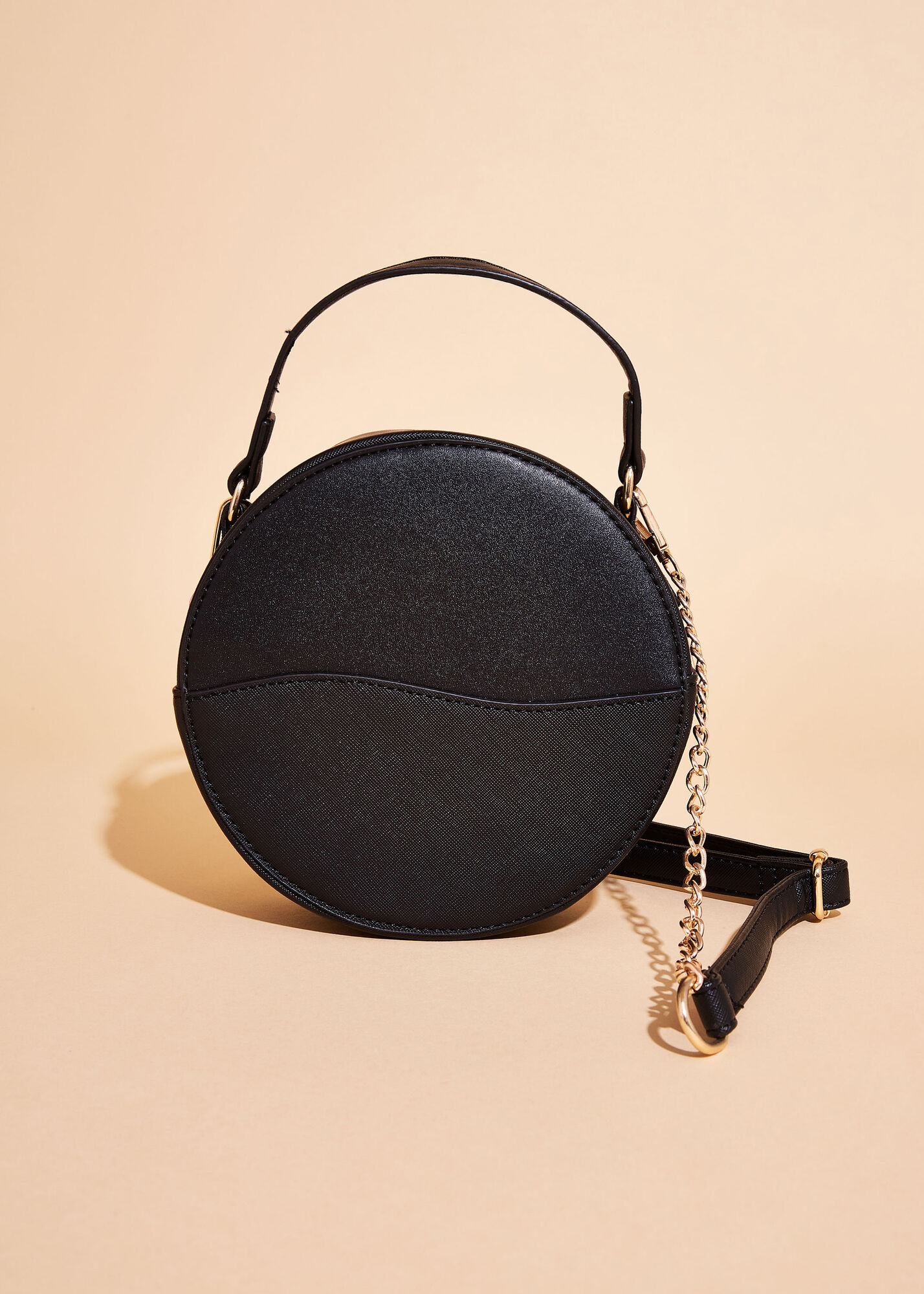 Trendy faux leather round clutch luxury circle crossbody bags