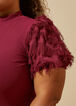 Frayed Ribbed Knit Top, Rhododendron image number 4
