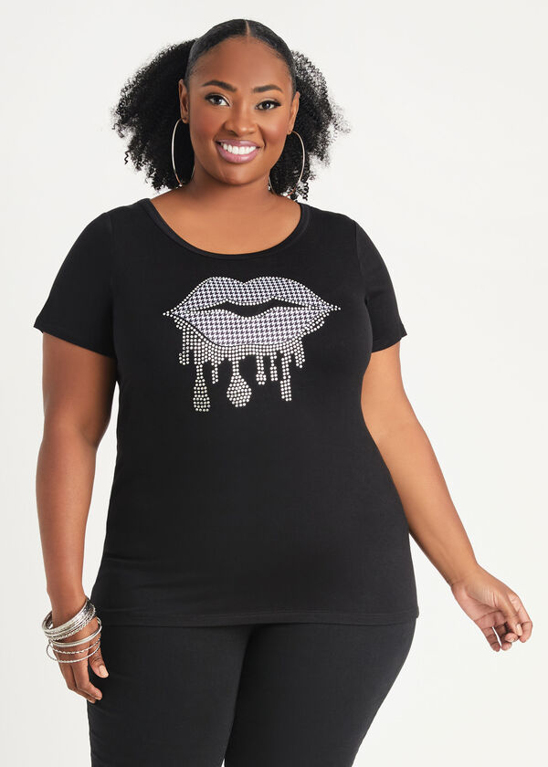 Crystal Lips Graphic Tee, Black image number 0