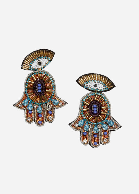 Ornate Beaded Drop Earrings, Multi image number 0