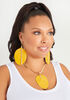 Chain & Faux Leather Leaf Earrings, Nugget Gold image number 1