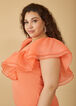 Ruffle Sleeved Top, LIVING CORAL image number 2