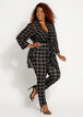 Windowpane Sheer Button Duster, Black White image number 0